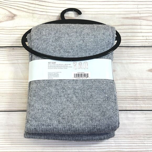 West Loop Knit Scarf LOT 2 Black & Gray Rayon Bled One Size Fits Most 67” Long - Picture 8 of 9